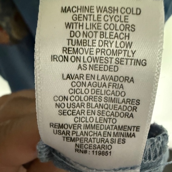 HeartSoul Embroidered Chambray Top Plus Size 1X Boho - Picture 11 of 11